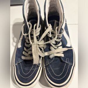 Vans Kids High-Top Sneakers in Navy and White